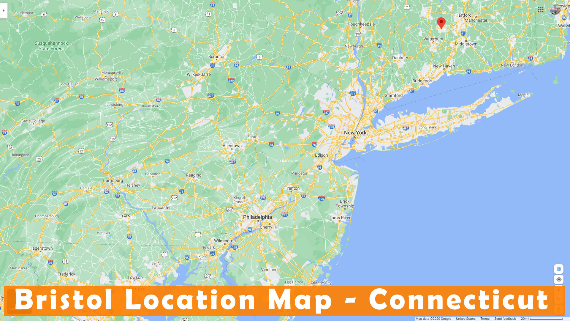Bristol Location Map Connecticut